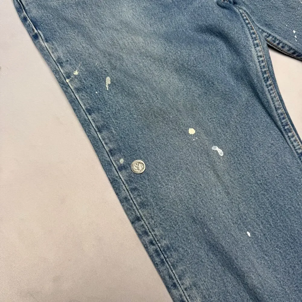 Vintage 90s Levis 501 Paint Splatter Jeans Mens 30x26 Western Grunge Made in USA